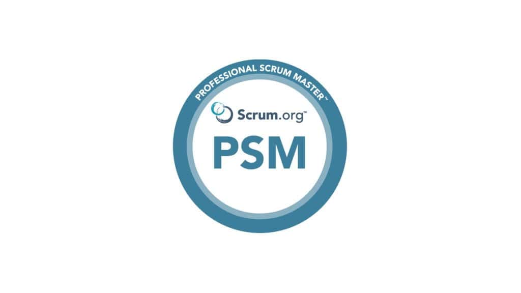 PSM Certification Scrum.org logo over white backgrpund.